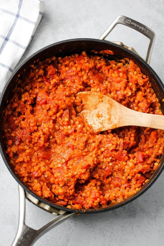 red lentil bolognese