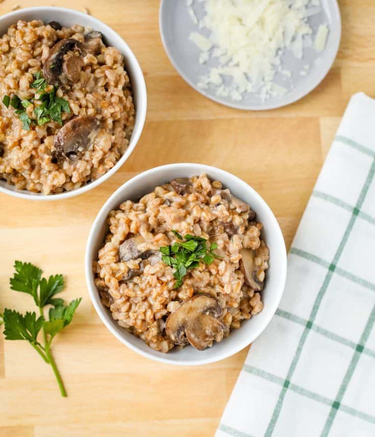 Instant Pot Farro Risotto with Mushrooms I Heart Vegetables