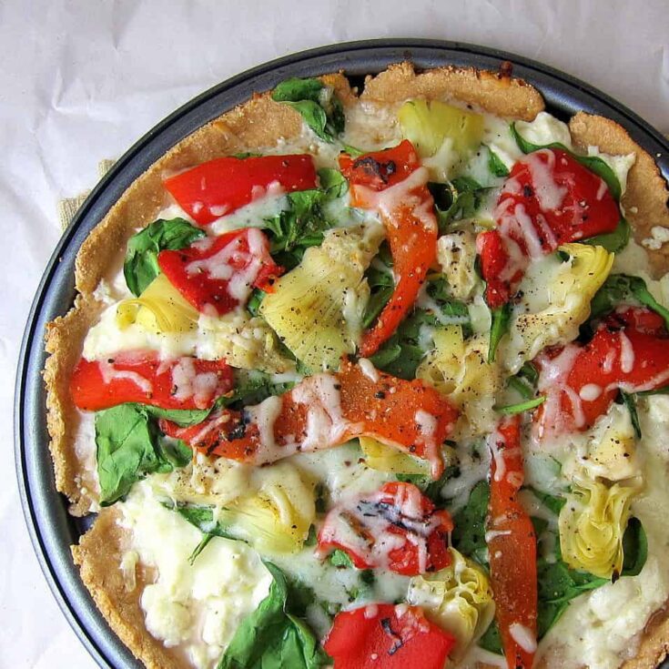 Image for Roasted Red Pepper Spinach and Artichoke Flatbread