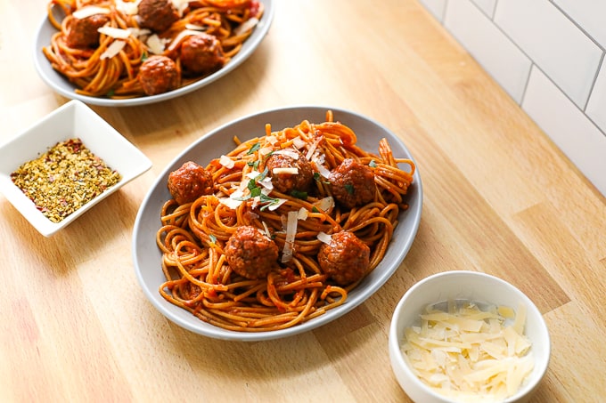 spaghetti on a plate