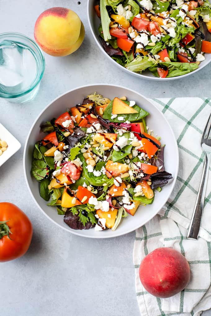 peach feta salad