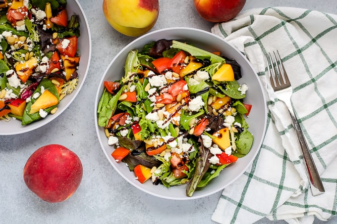 peach feta salad