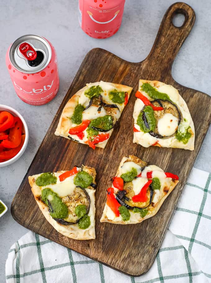 flatbread with peppers and eggplant
