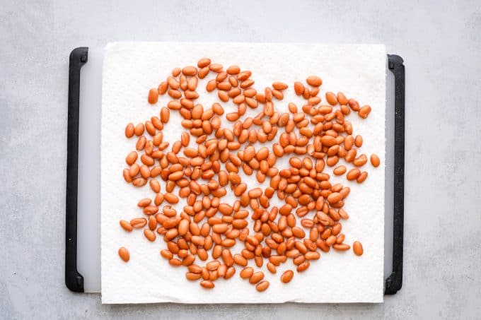 beans on paper towels