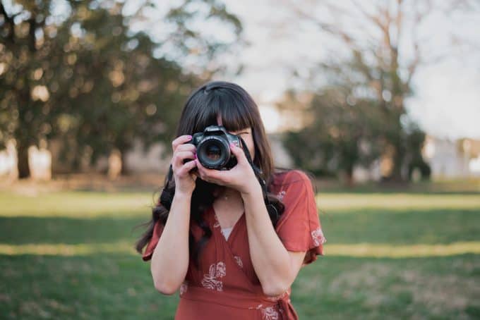 A woman taking a photo