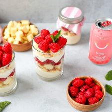 raspberry trifle jars
