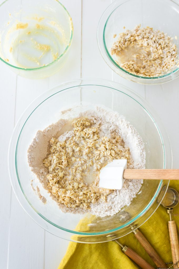 mixing muffin batter