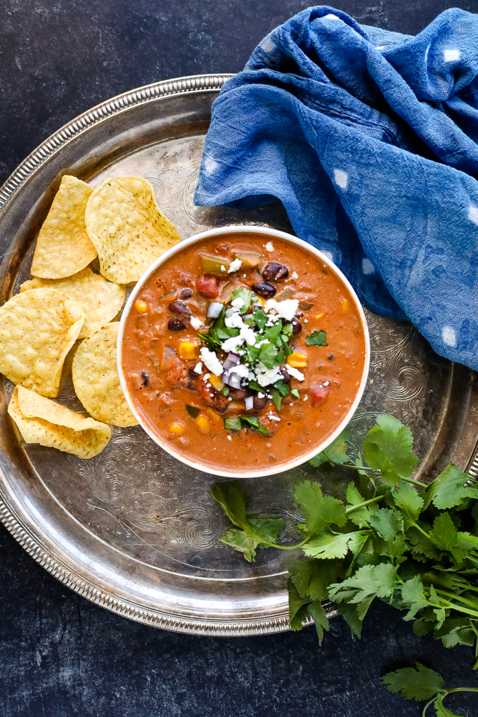 enchilada soup in a bowl