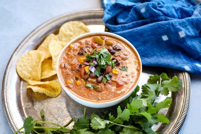 enchilada soup in a bowl