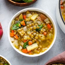 lentil soup in a bowl