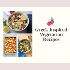 Greek inspired vegetarian recipes graphic
