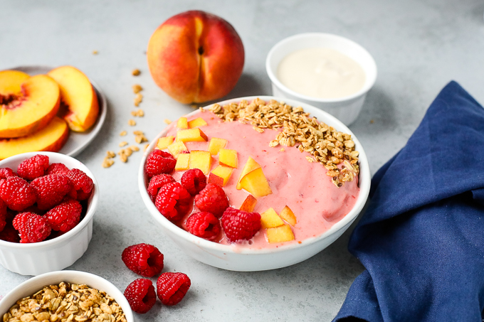 a smoothie bowl on a table