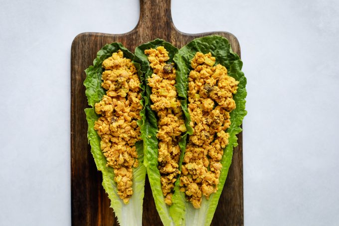 curried chickpea lettuce wraps