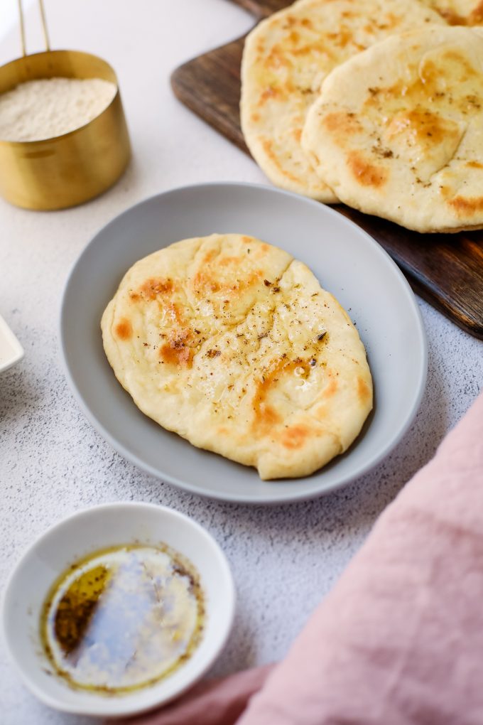 baked naan on a plate