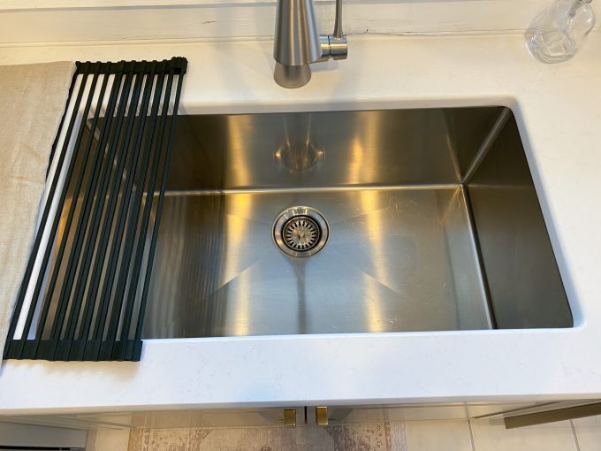 large stainless steel sink