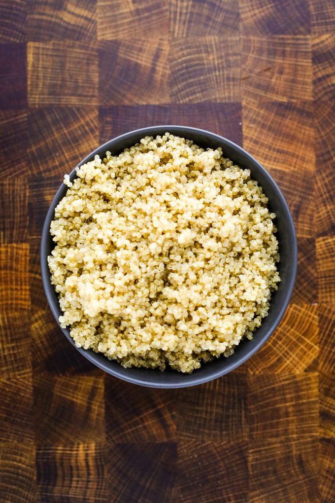A bowl of quinoa on a table