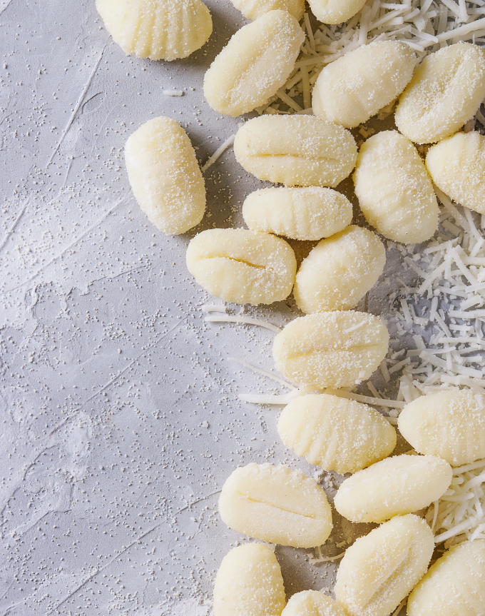 gnocchi on a cutting board