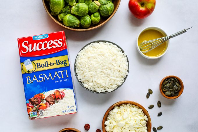 box of basmati rice with ingredients