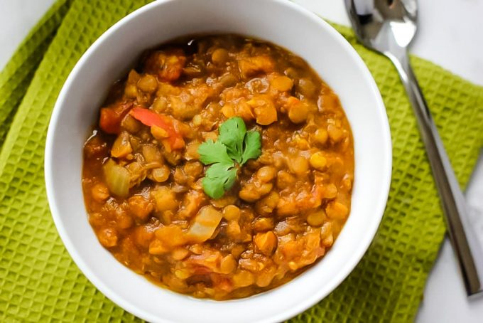 curried lentils in a bowl