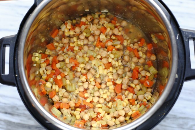 instant pot with vegetables