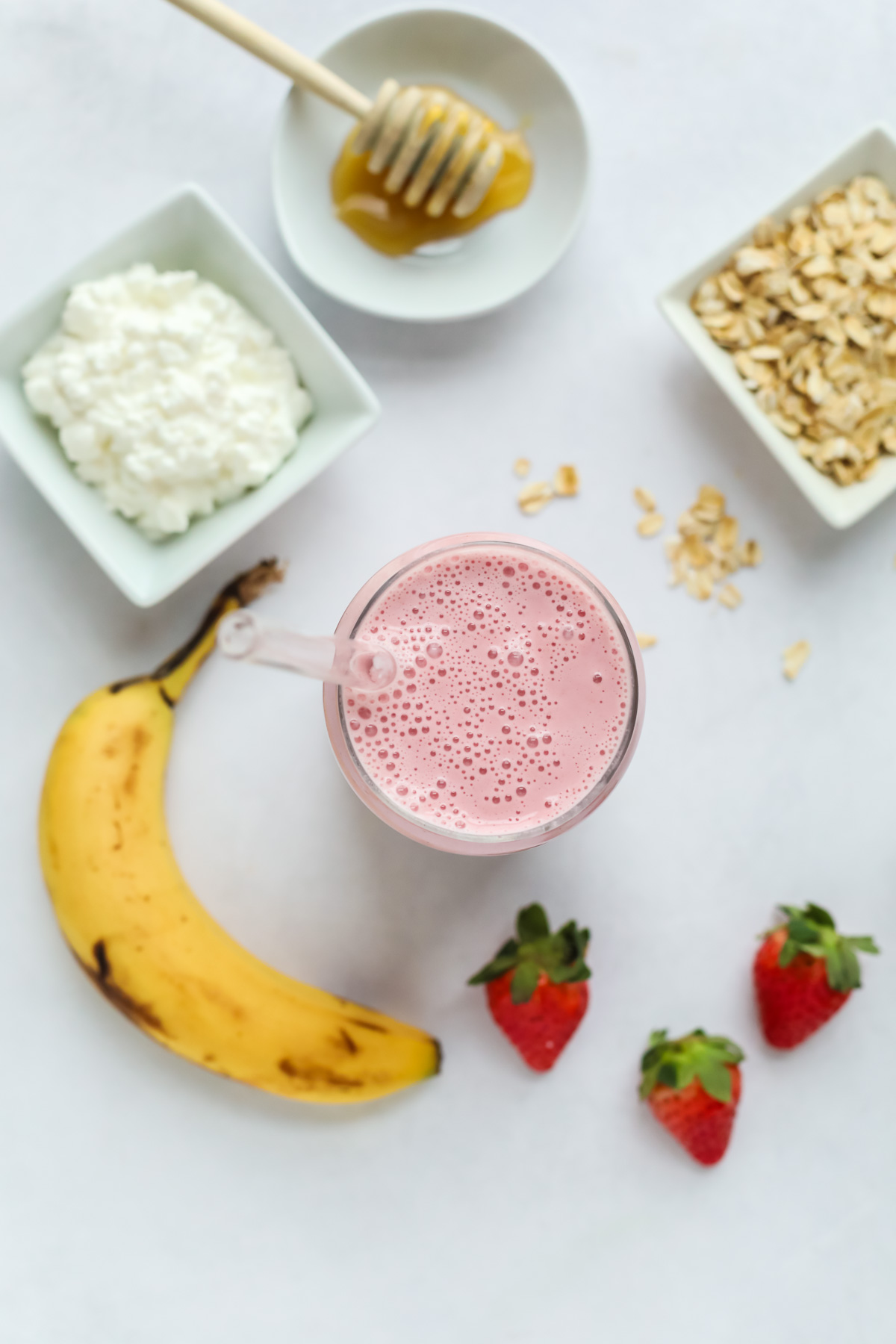 cottage cheese smoothie in a glass