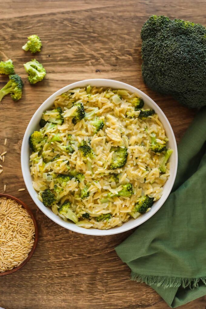 Broccoli and orzo pasta