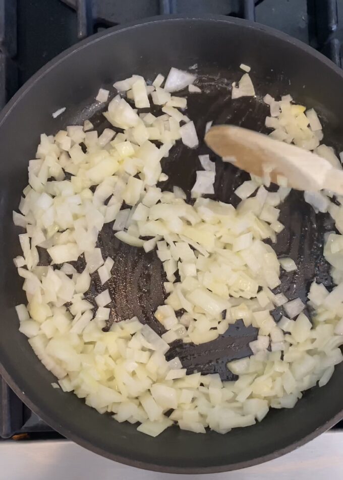 onion in a skillet
