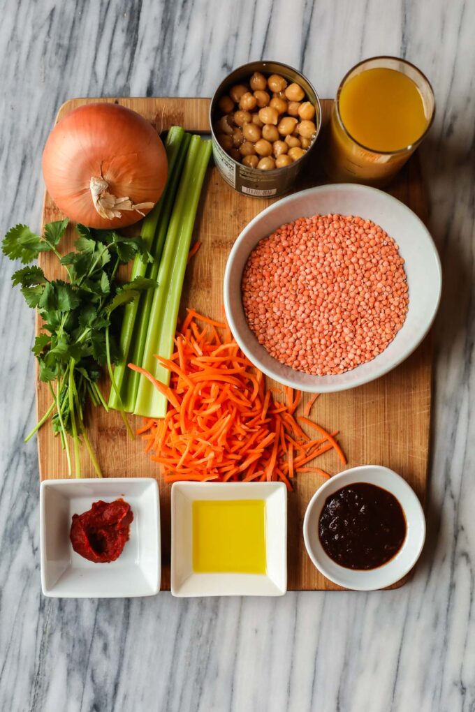 red lentil stew ingredients