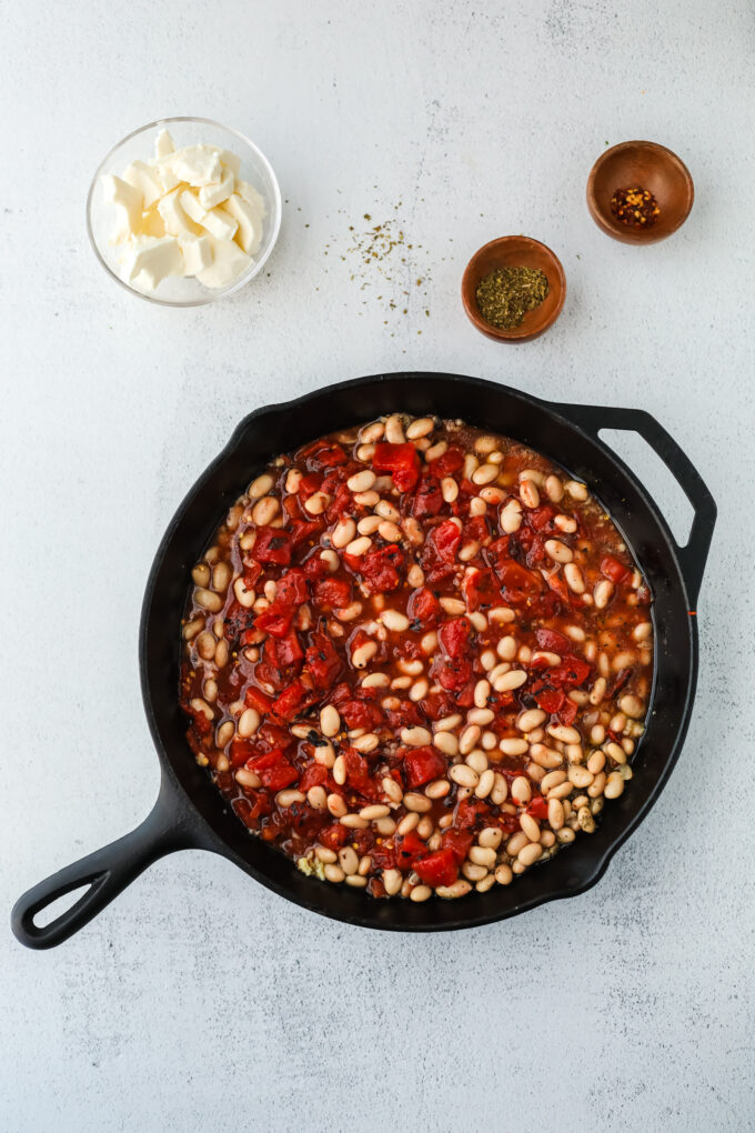 white beans in a pan