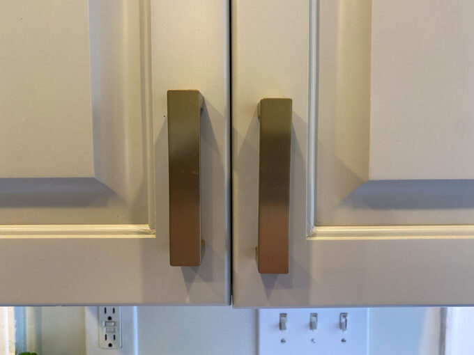 crooked handles on kitchen cabinet
