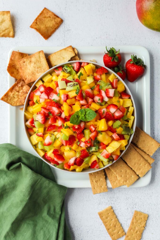 fruit salsa in a bowl