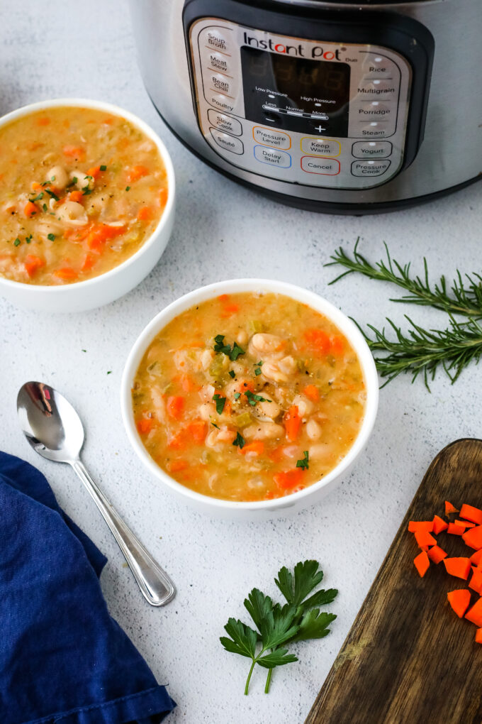 Instant Pot White Bean Soup Recipe - Kitchen Skip