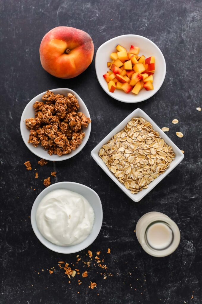 peach overnight oats ingredients