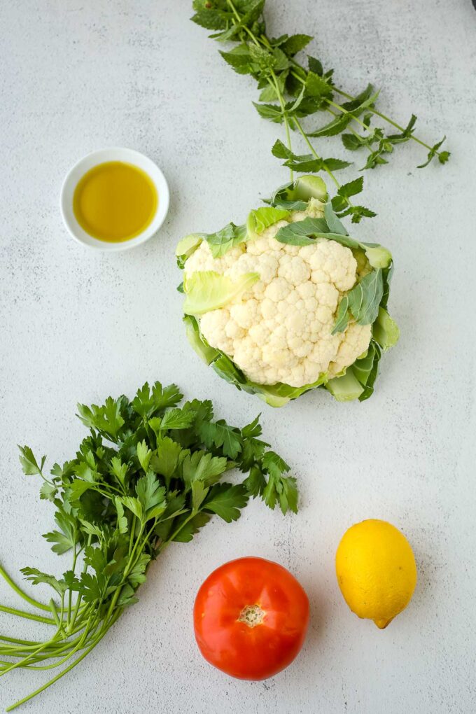 cauliflower tabbouleh ingredients