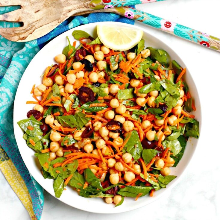 Image for Chickpea Spinach Salad (15 Minute Recipe)