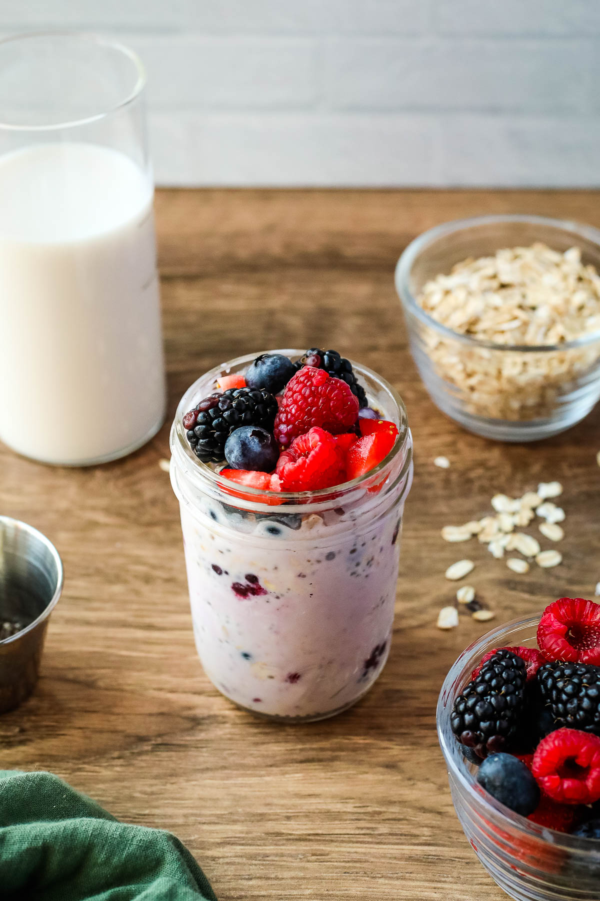 Simple Overnight Oats with Berries - Home Sweet Farm Home