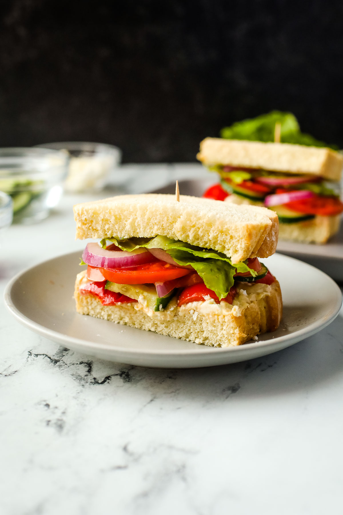 Mediterranean veggie sandwich