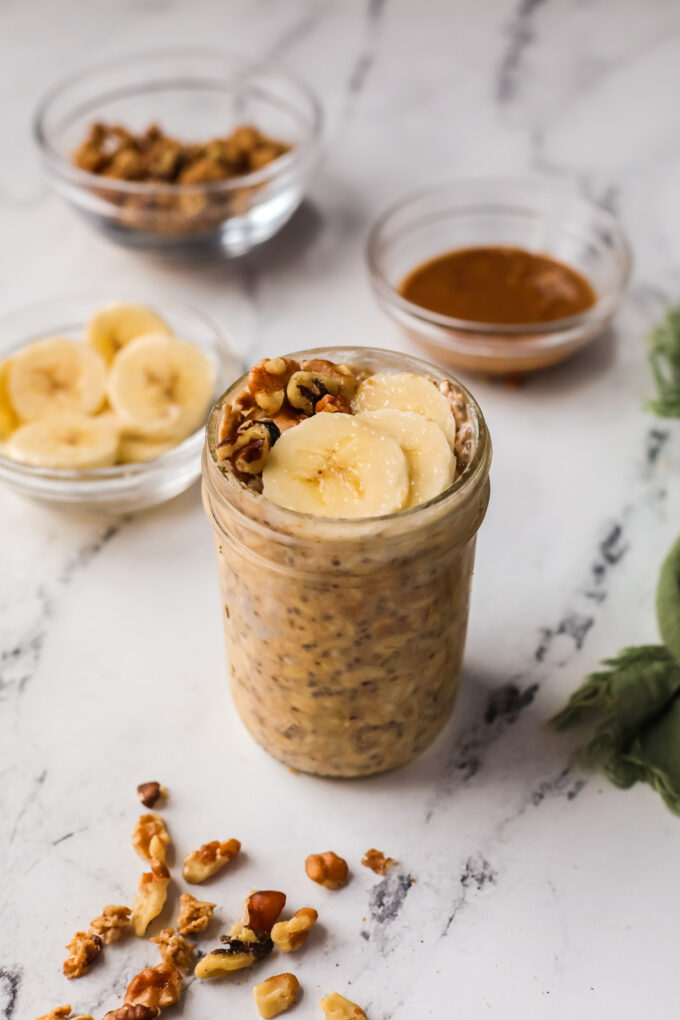 Simple Peanut Butter Overnight Oats - Healthy Liv