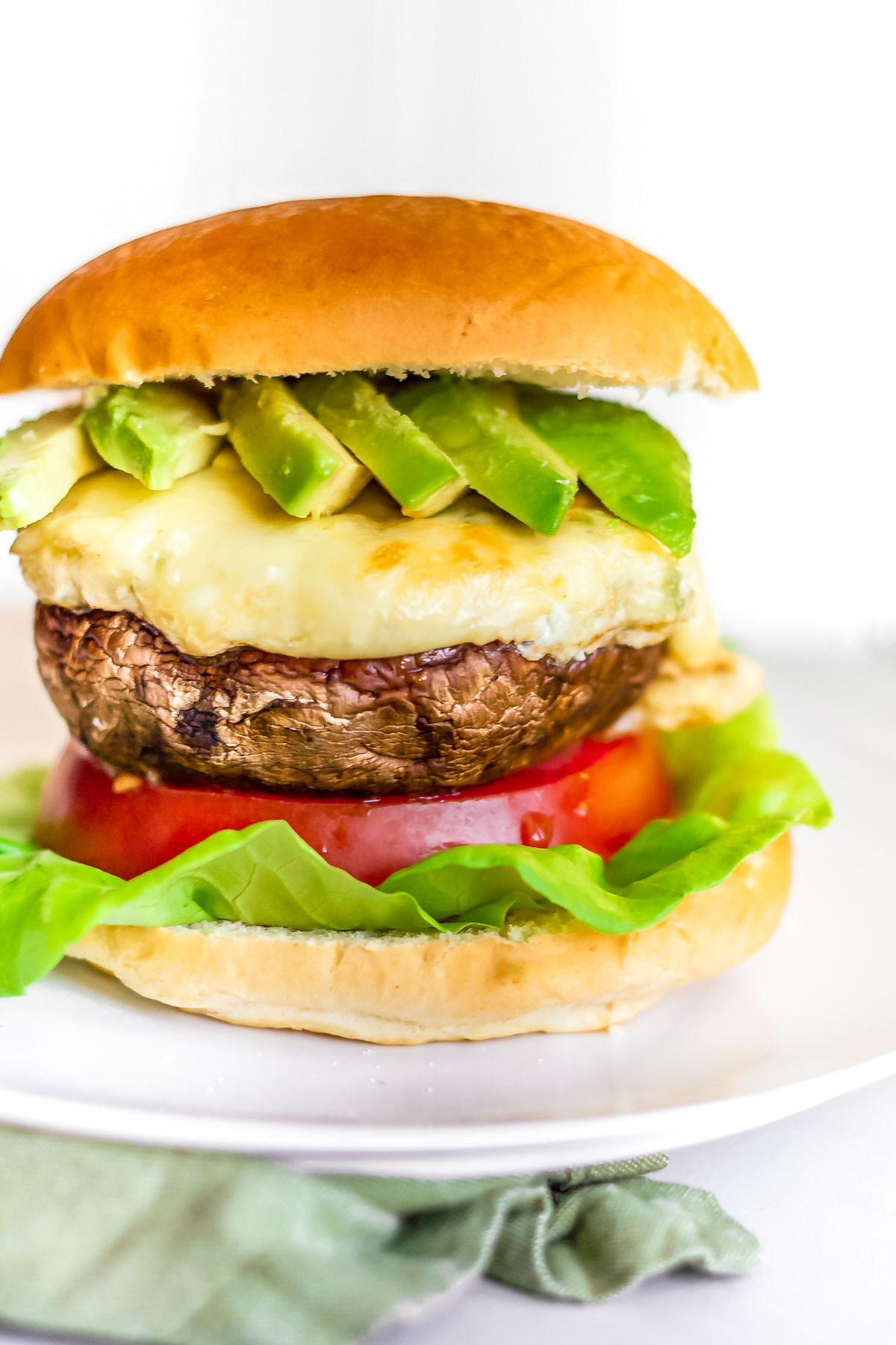 Grilled Cheese Burger with Portobello and Onion