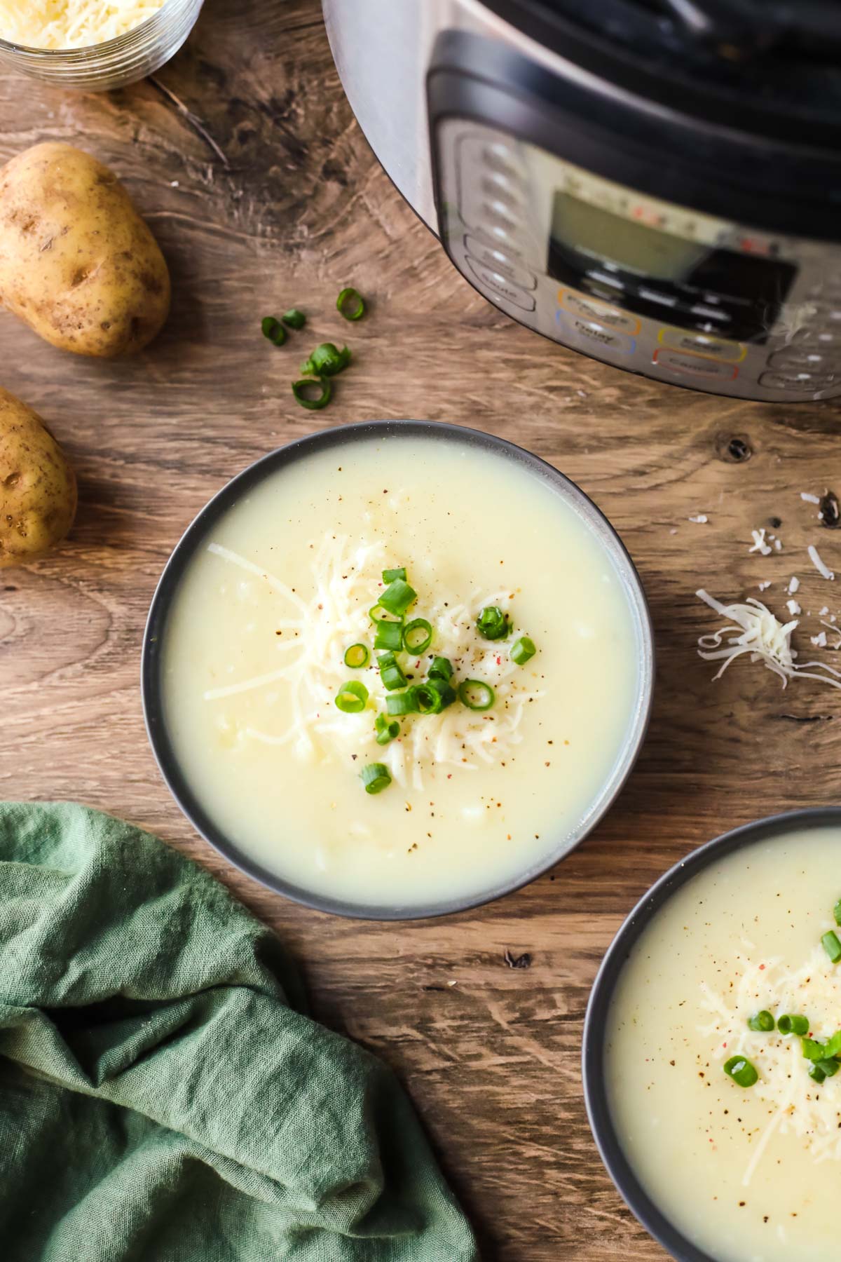 instant pot ptoato soup in a bowl