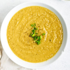 a bowl of parsnip soup