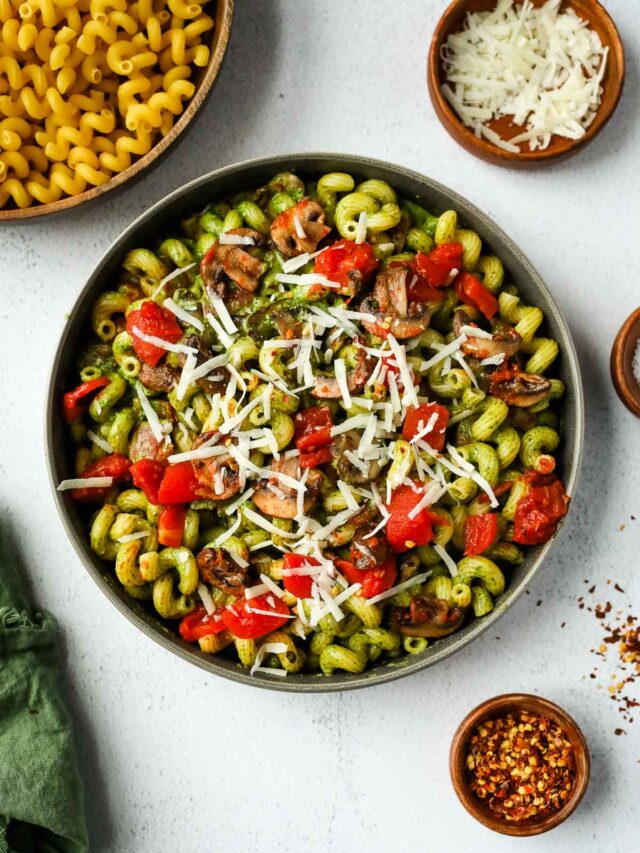 The Best Pesto Cavatappi I Heart Vegetables