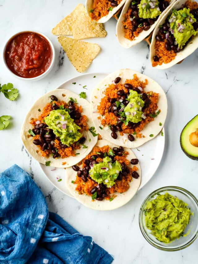Quinoa and Black Bean Tacos Recipe I Heart Vegetables