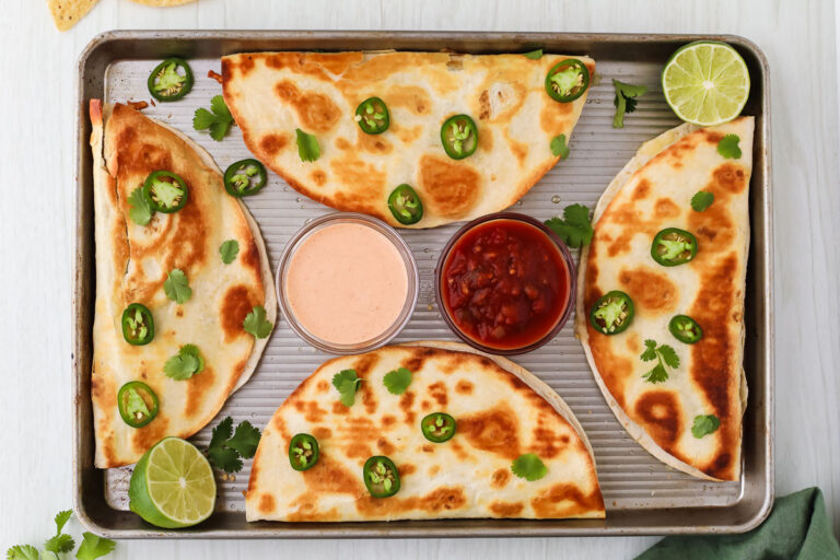 sheet pan quesadillas