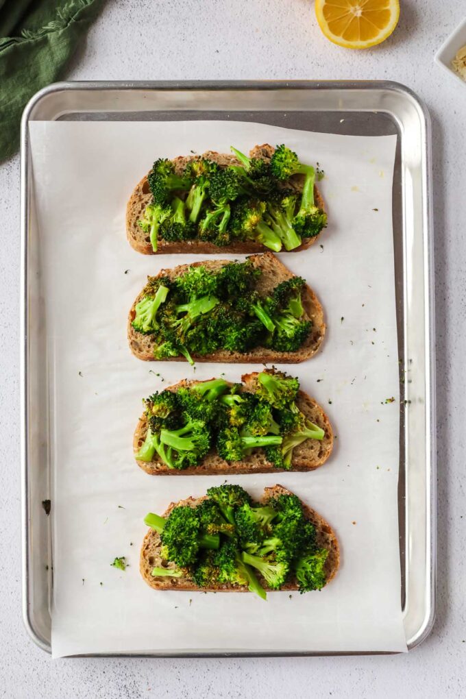 toast with broccoli
