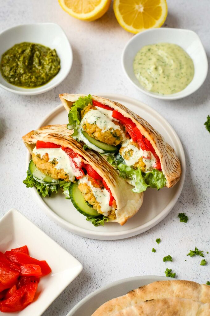 The Best Falafel Sandwich in Pita with Tahini - My Pure Plants