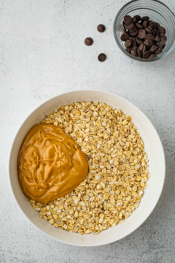 peanut butter granola in a bowl