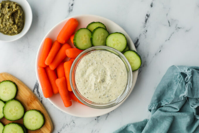 cottage cheese pesto dip