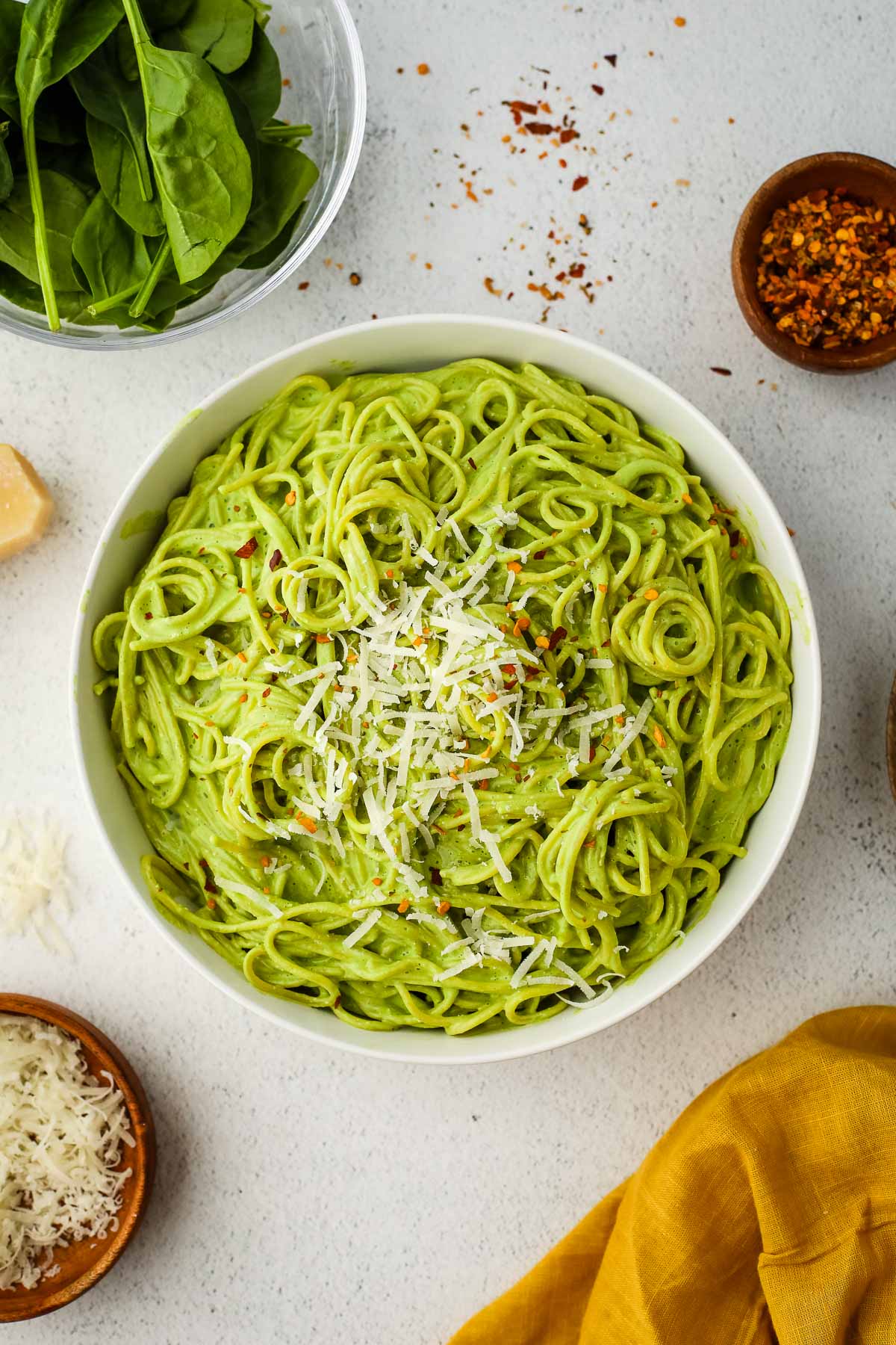green sauce pasta