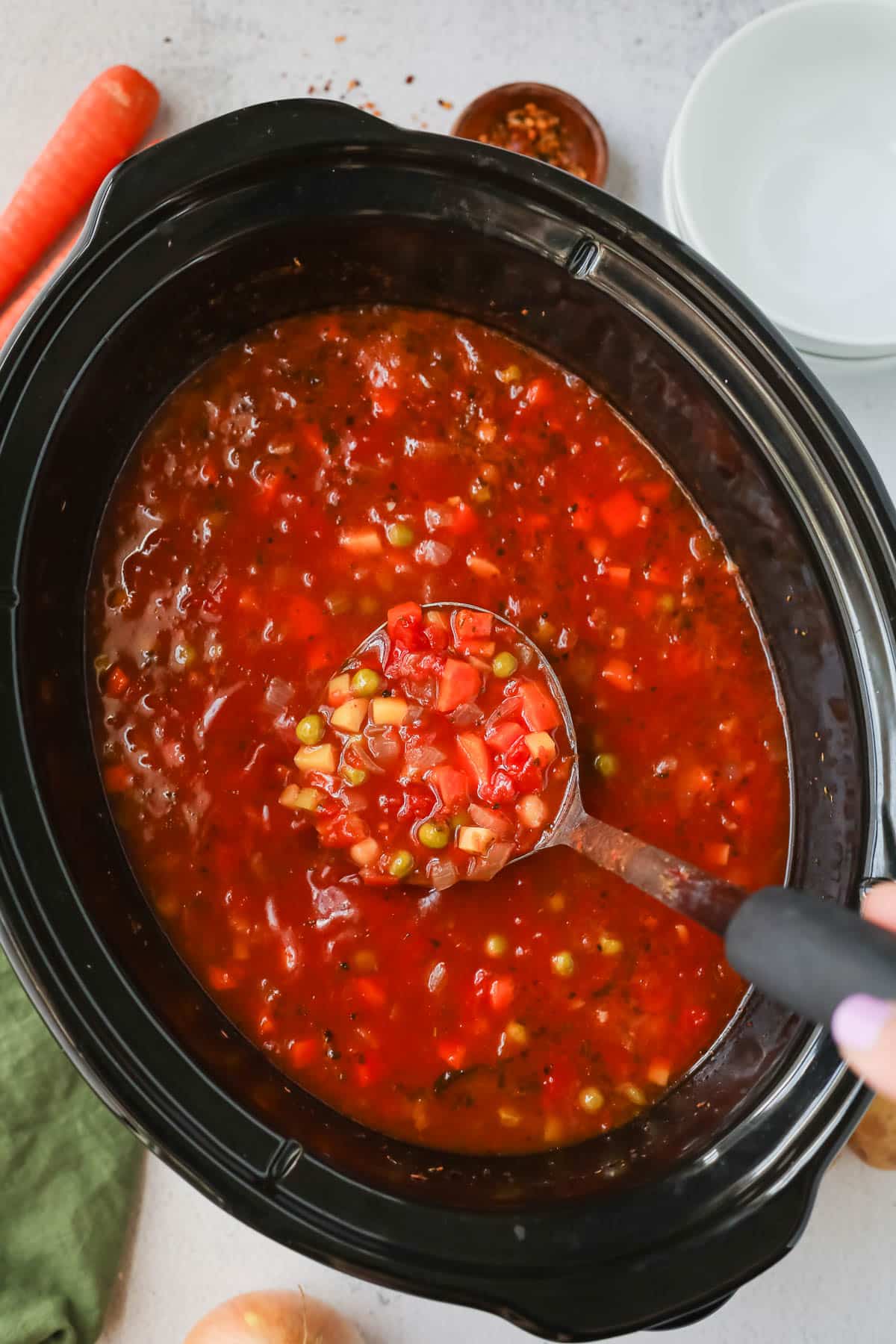 Slow Cooker Vegetable Soup I Heart Vegetables